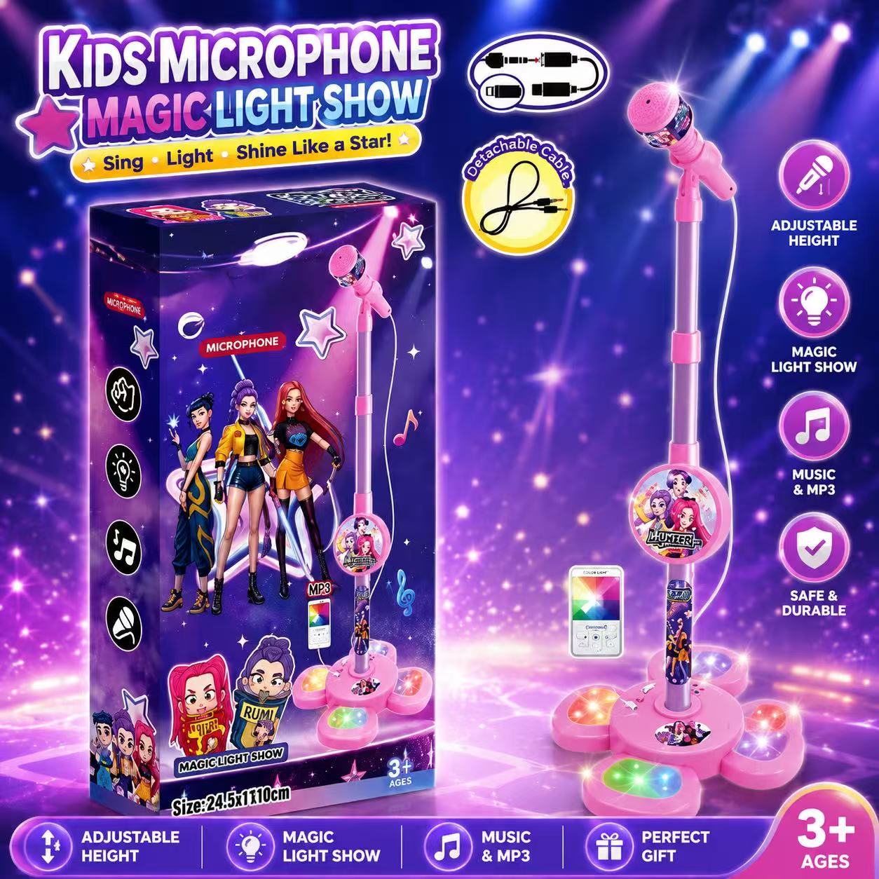 Shure Mic Sm58 - Караоке-микрофон с подставкой, портативная музыкальная система